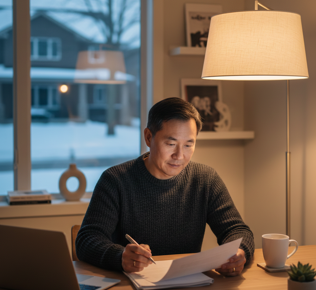 Homeowner reviewing mortgage renewal options in 2026