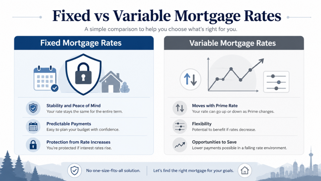 Fixed vs variable mortgage rates in Canada